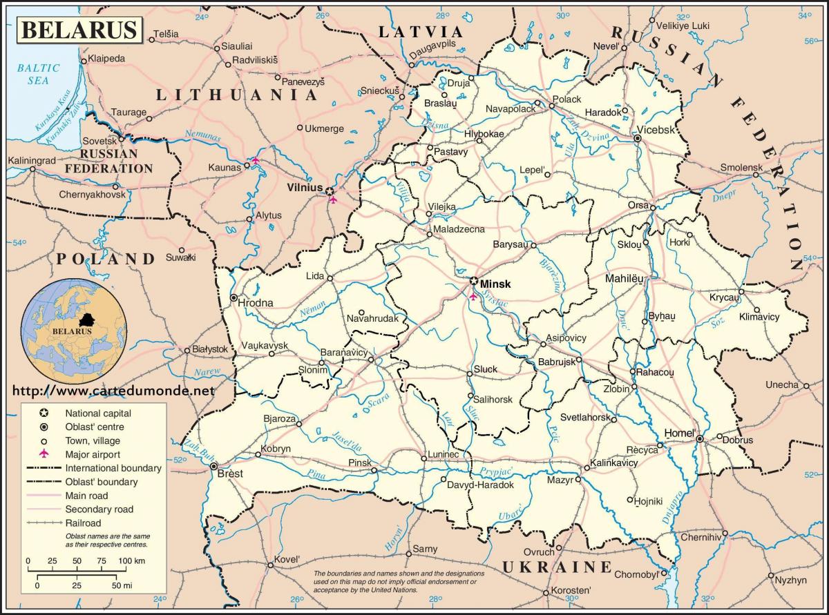 Страна Беларусь карте