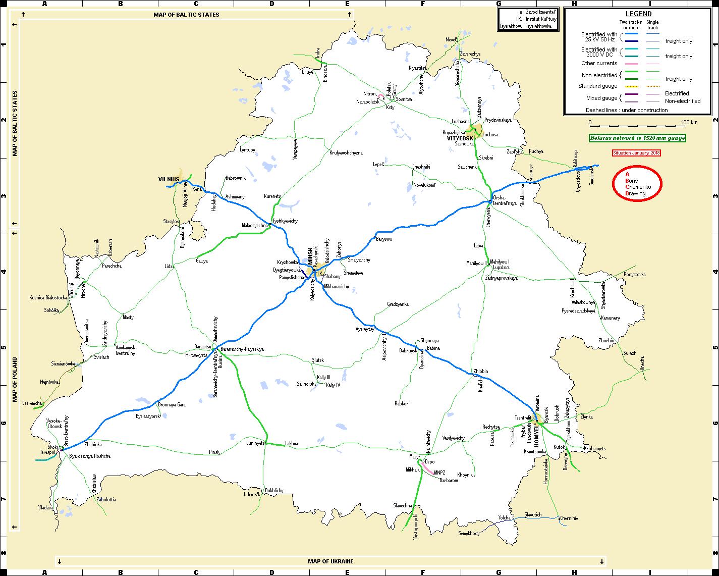 Схема жд белоруссии